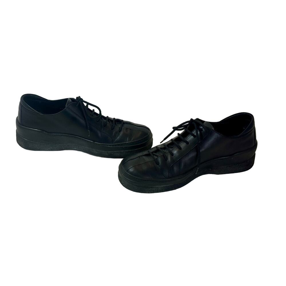 Gucci Black Leather Lace Up Oxford Sneakers Mens 8 / 9.5 US Comfort Casual Logo - Picture 3 of 12